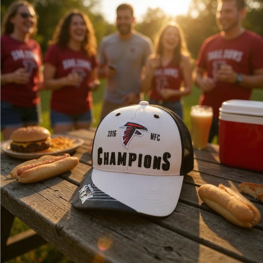 ATLANTA FALCONS 2016 NFC Champions Super Bowl Adjustable Hat Gray Black